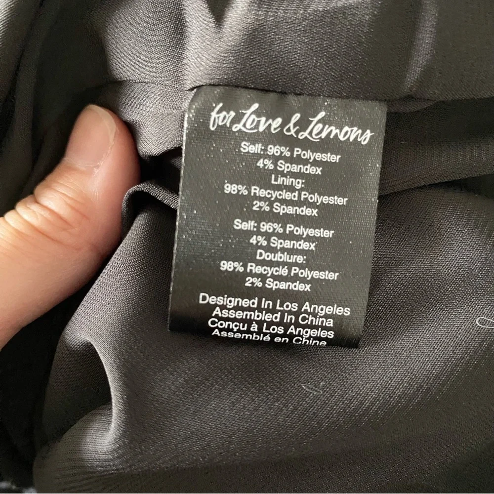 $298 NWT Black For Love And Lemons “Singrid” Bodycon Mini Dress Sz Medium - Picture 9 of 9